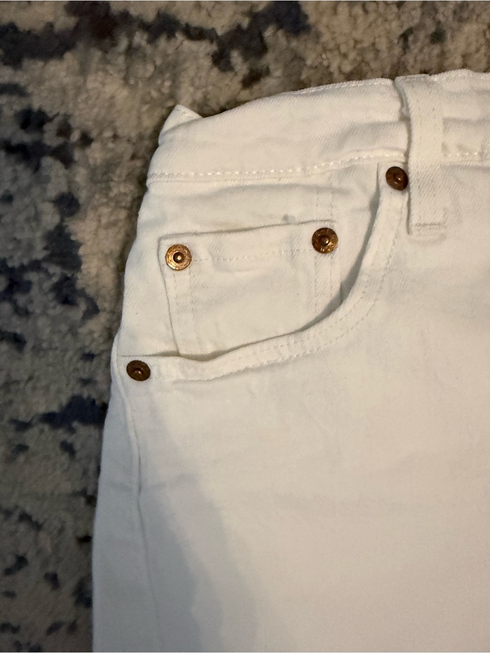 Levi White Frayed Hem Women's Denim Shorts - Picture 4 of 7